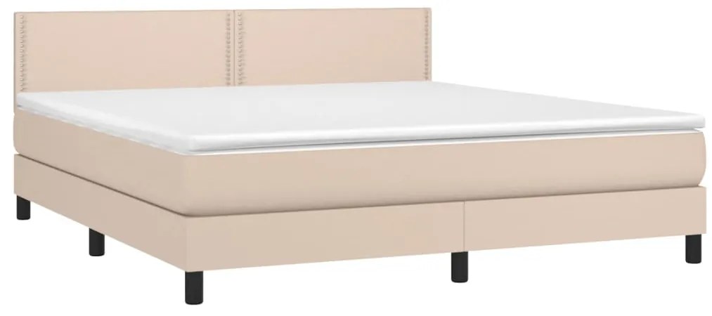 Cama com molas/colchão 180x200 cm couro artificial cappuccino