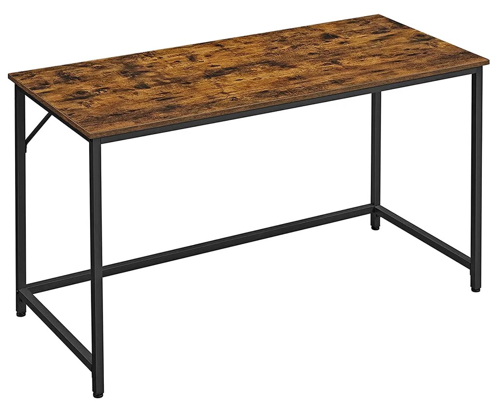 Mesa de escritório estreita em design industrial 140 x 60 x 75 cm Castanho Vintage-Preto