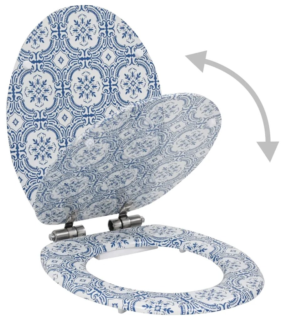 Assentos sanita 2 pcs tampas fecho suave MDF design porcelana