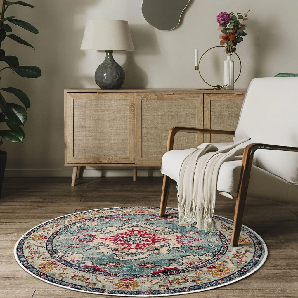Tapete Woopamuk495 – Turquesa – 120x120 cm | Tribo Home