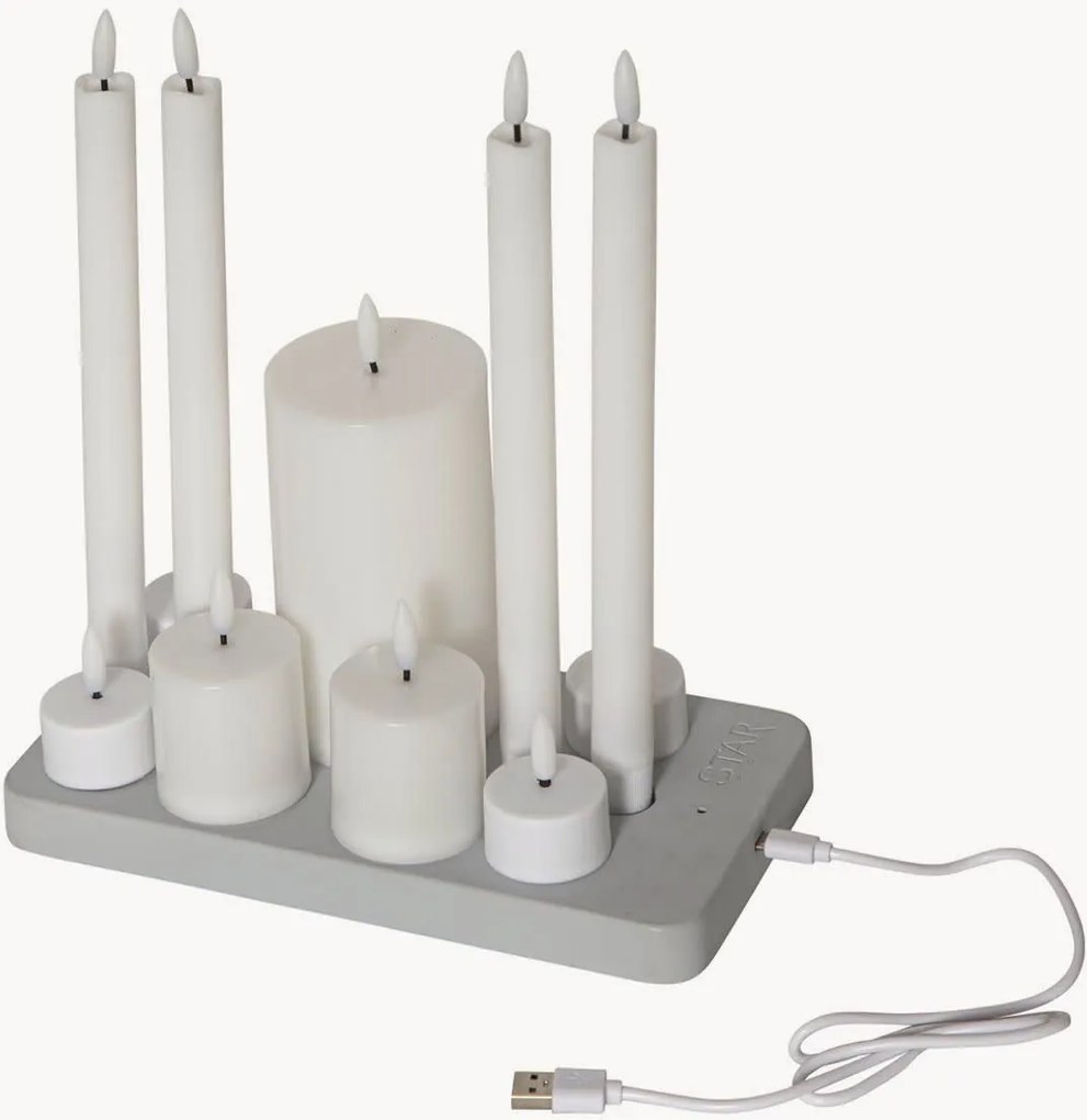 Velas LED com estação de carregamento Flame Charge, conjunto de 11