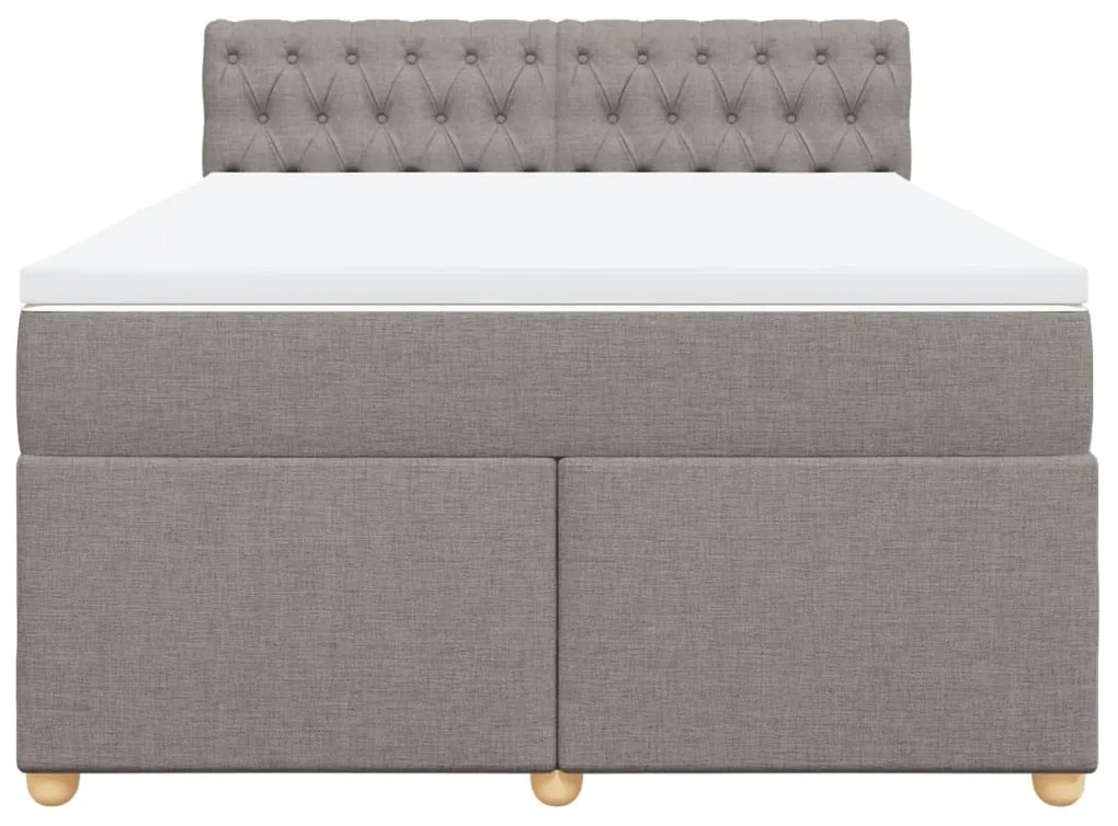 Cama com molas/colchão 140x200 cm tecido castanho-acinzentado