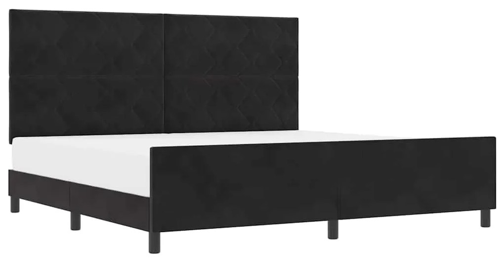 Cama de Veludo Preto vidaXL 200x200 cm