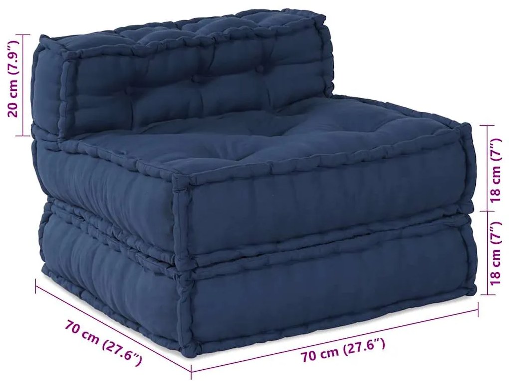 Puff Modular Índigo 70x70x54 em Tecido