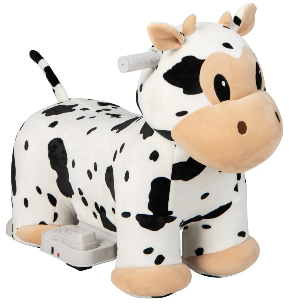 Vaca de Peluche eletrico para Crianças com Rodas Capa Lavável e Música 63 x 33,5 x 50 cm