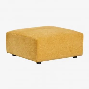 Puff Quadrado 85x85 Cm Bruna Chenille Mostarda - Sklum