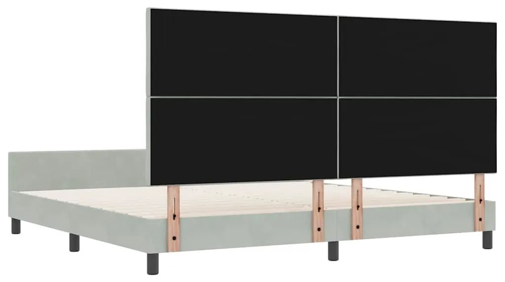 Cama vidaXL Cinza Claro 200x200 cm Veludo