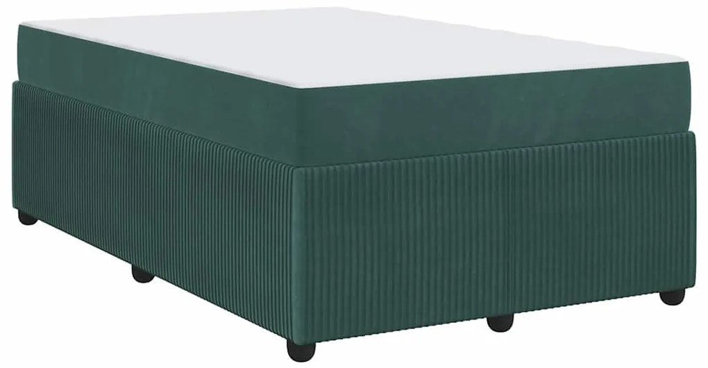 Estrutura de cama com colchão Verde-escuro 120 x 200 cm Veludo