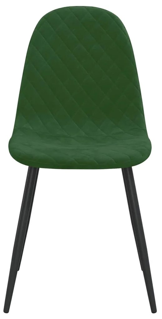 Cadeiras de jantar 2 pcs veludo verde-escuro