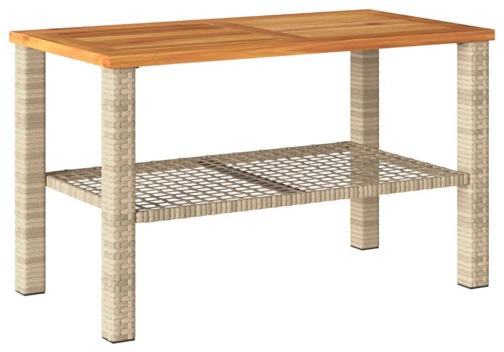 4 pcs conjunto lounge de jardim c/ almofadões vime PE bege