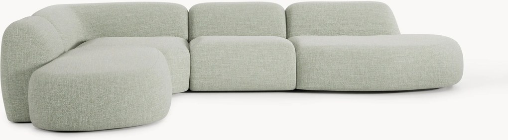 Sofá de canto modular XL em bouclé com chaise longues Wolke