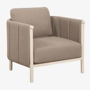 Poltrona De Jardim Em Bouclé E Alumínio Boleni Tapioca Bege - Sklum