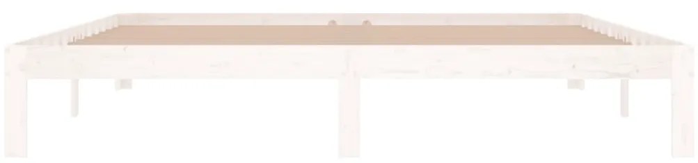 Estrutura de cama super king pinho maciço 180x200 cm branco