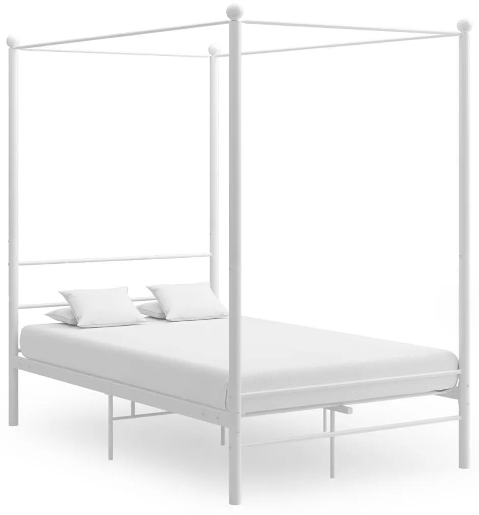 325061 vidaXL Estrutura de cama com dossel 140x200 cm metal branco