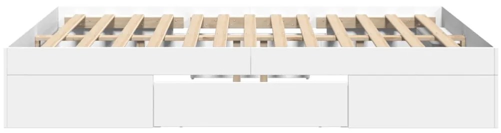 Estrutura de cama 140x190 cm derivados de madeira branco