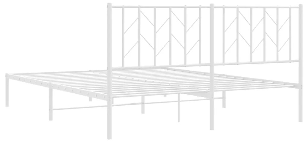 Estrutura de cama com cabeceira 160x200 cm metal branco