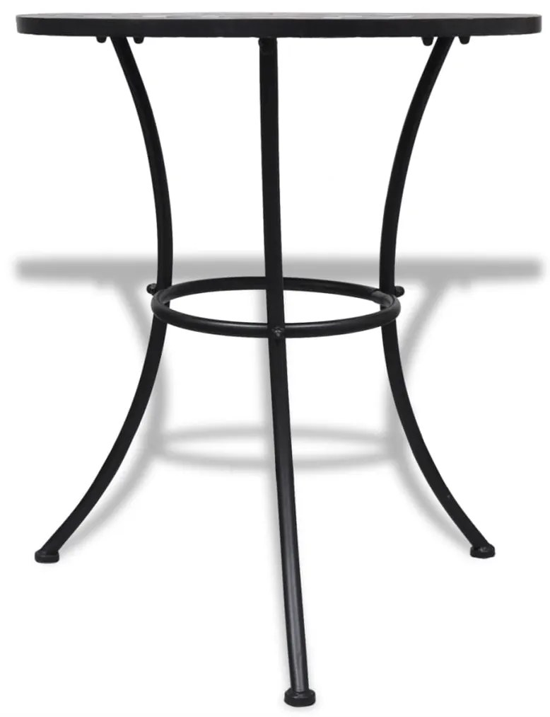 Mesa de bistrô 60 cm mosaico terracota e branco