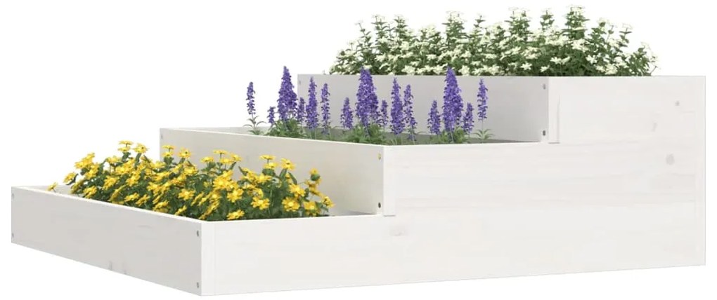 Vaso/floreira 78x78x27 cm pinho maciço branco