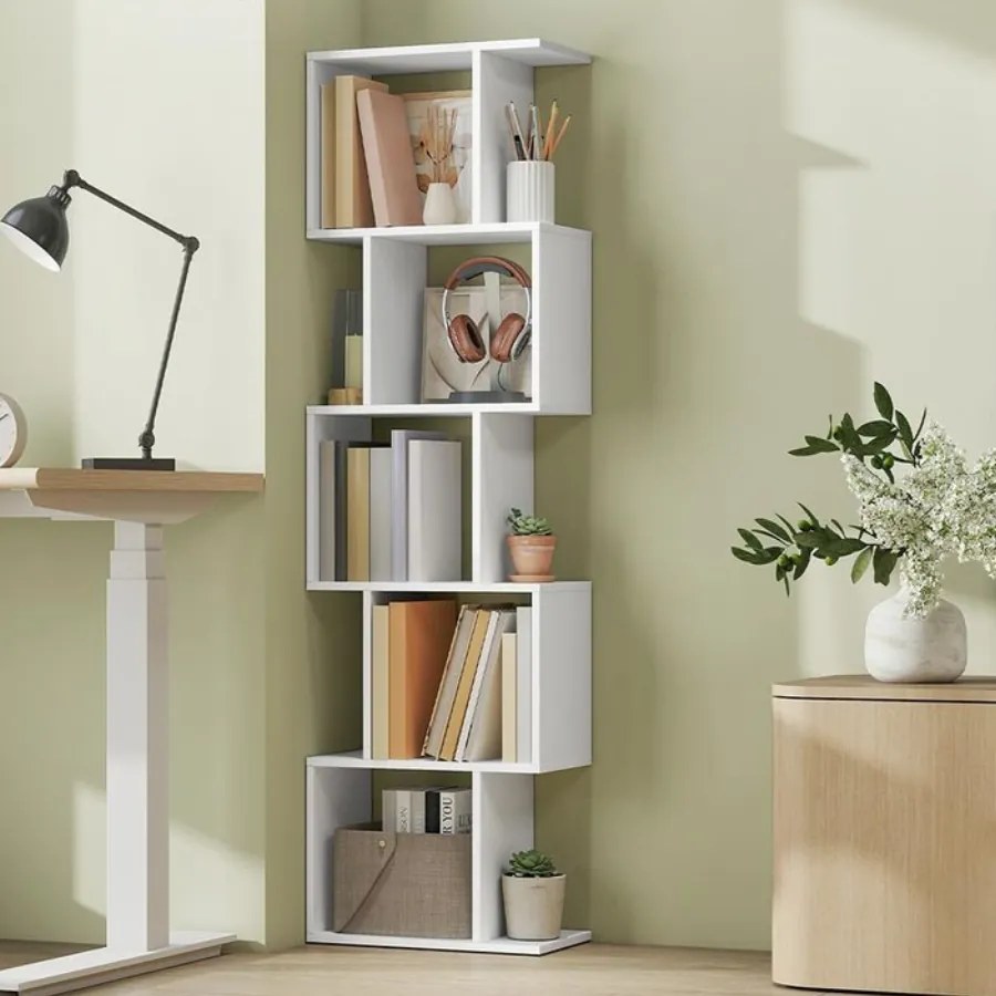 Estante com cinco prateleiras abertas 24 x 40 x 159 cm Branco
