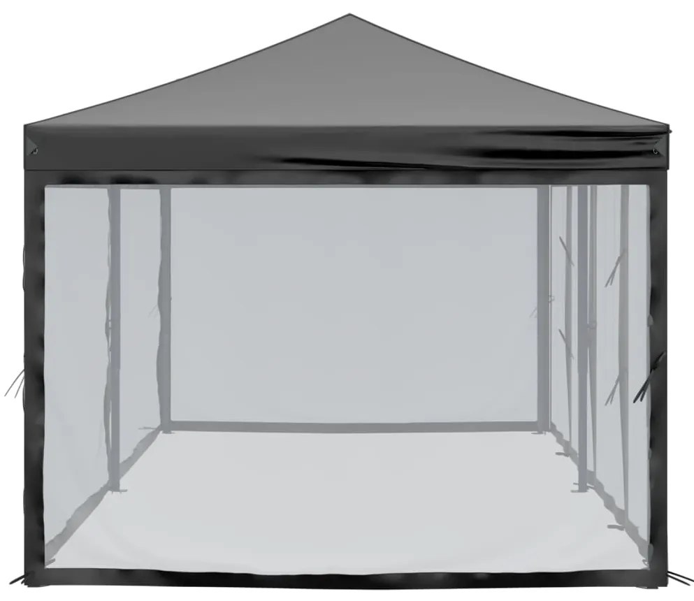 Tenda para festas dobrável com paredes laterais 3x6 m preto