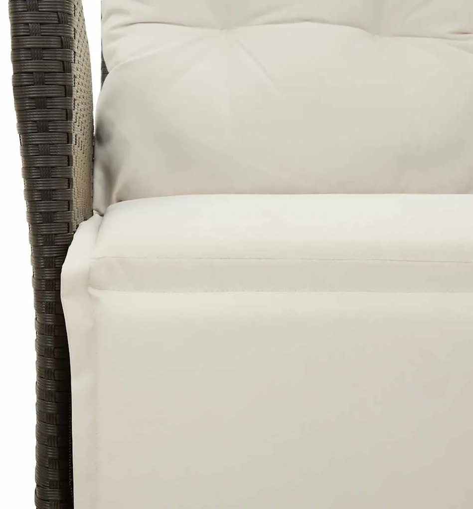 9 pcs conjunto de jantar p/ jardim c/ almofadões vime PE preto