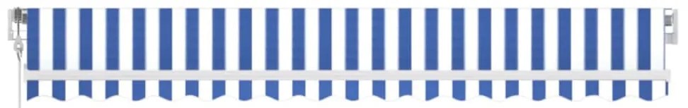 Toldo automático LED e sensor de vento 400x350 cm azul e branco