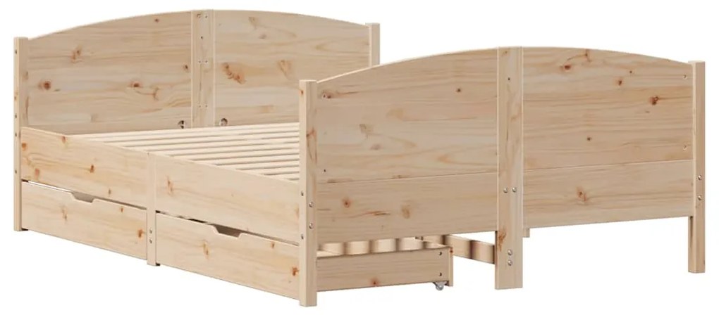 Cama sem colchão 140x190 cm madeira de pinho maciça
