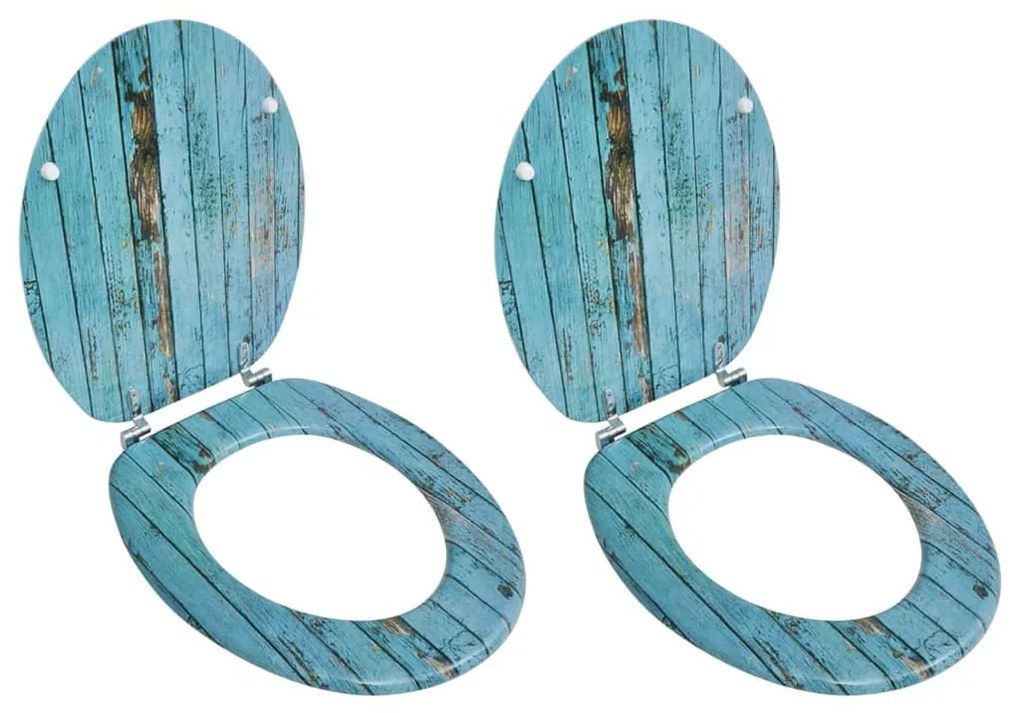 Assentos de sanita com tampas 2 pcs MDF madeira velha