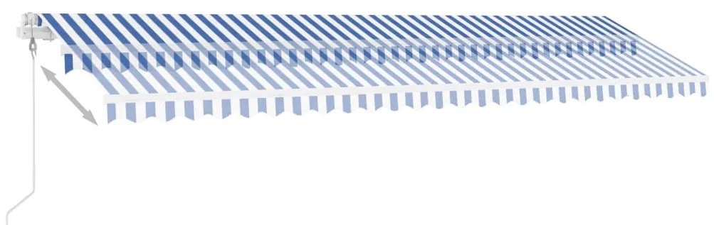 Toldo automático independente 600x350 cm azul e branco