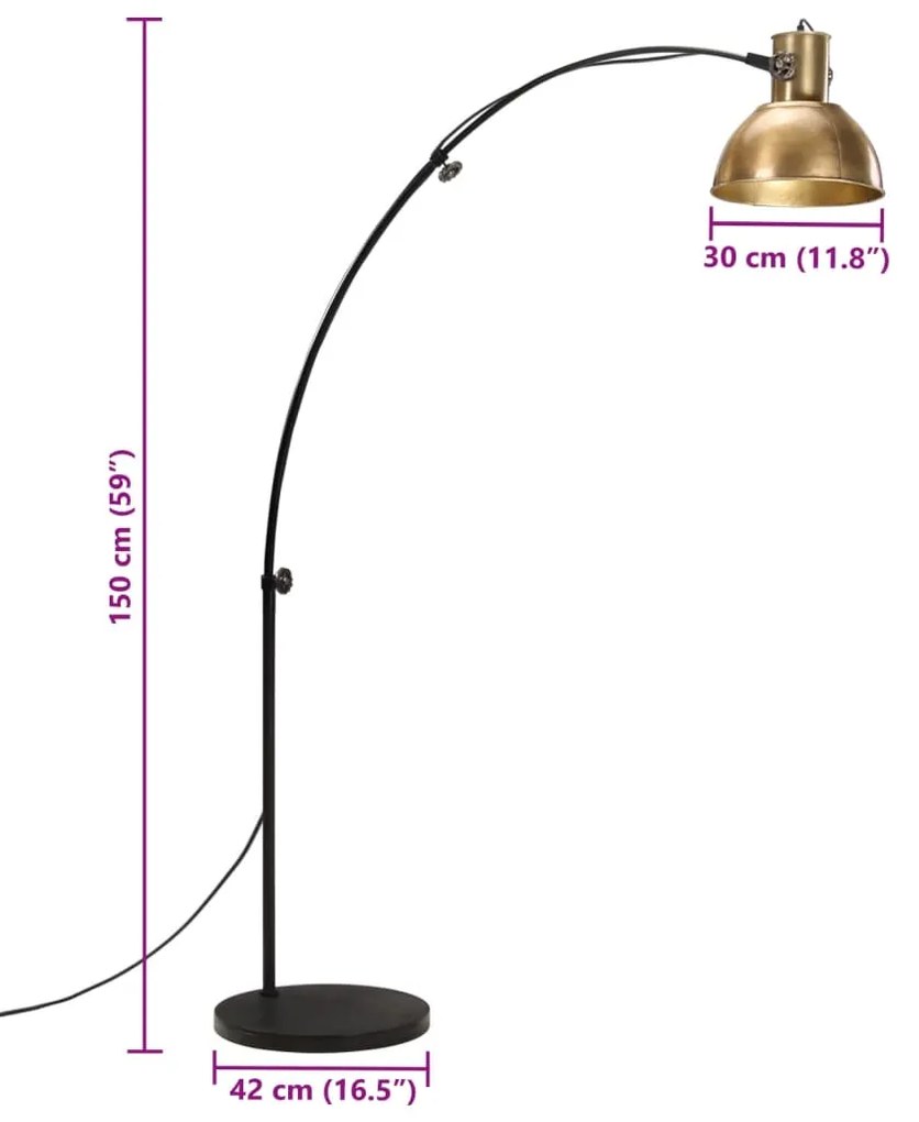 Candeeiro de pé 25 W 150 cm E27 bronze antigo