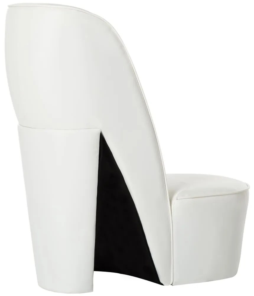 Cadeira estilo sapato de salto alto couro artificial branco