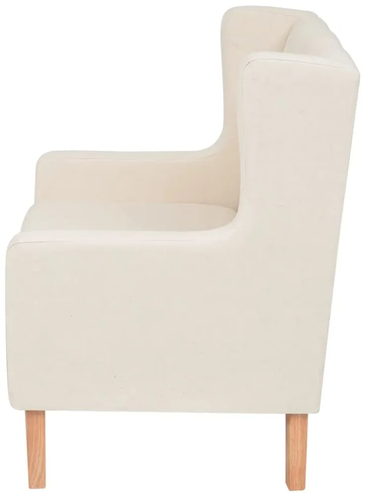 Conjunto de sofás 2 pcs tecido branco nata