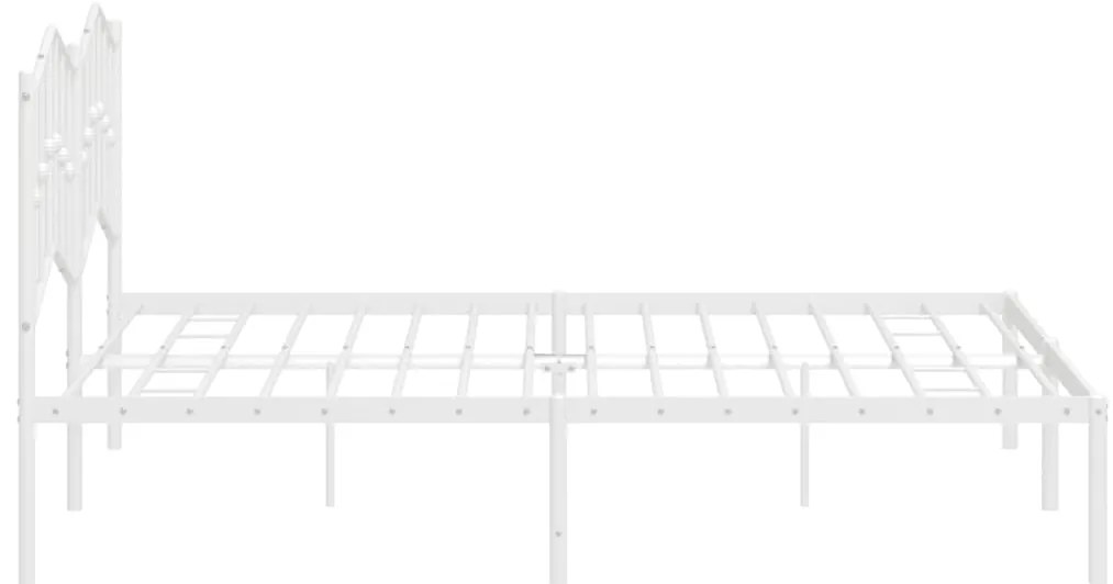 Estrutura de cama com cabeceira 160x200 cm metal branco