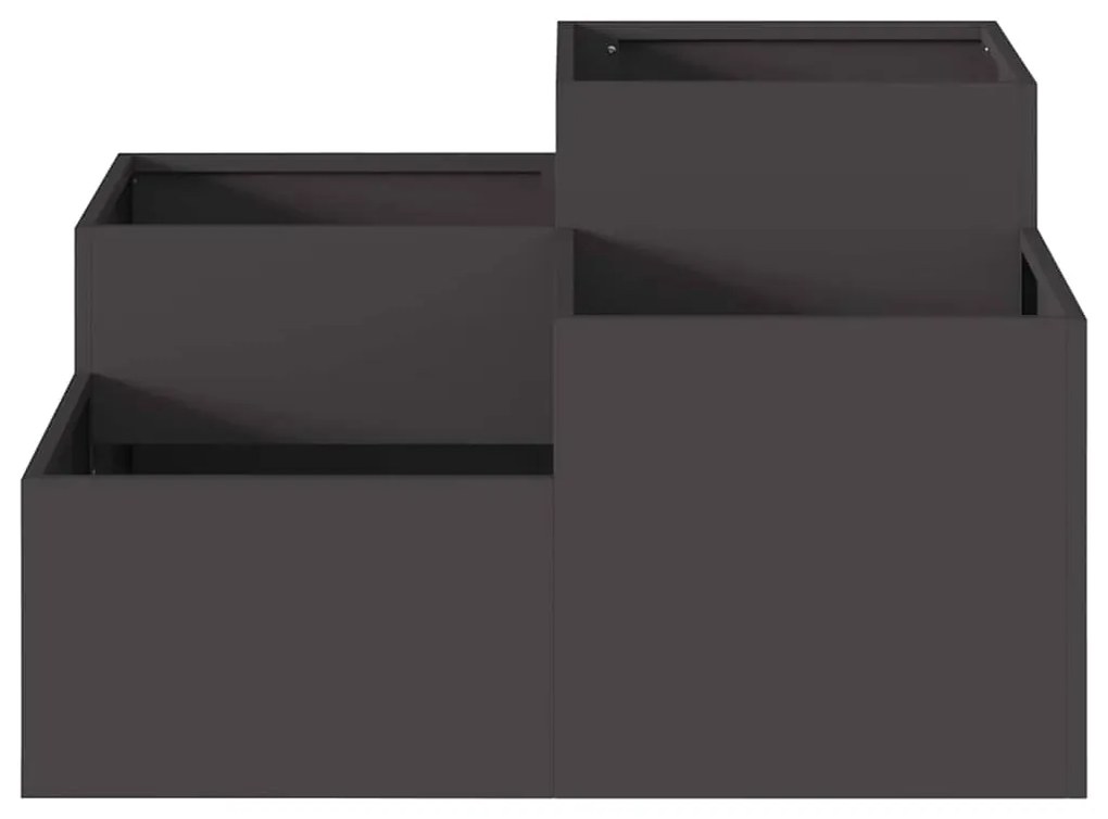 Jardineira vidaXL 100x100x48 cm Aço Preto