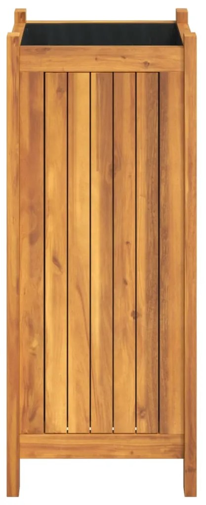 Vaso/floreira de jardim com forro 31x31x75 cm acácia maciça