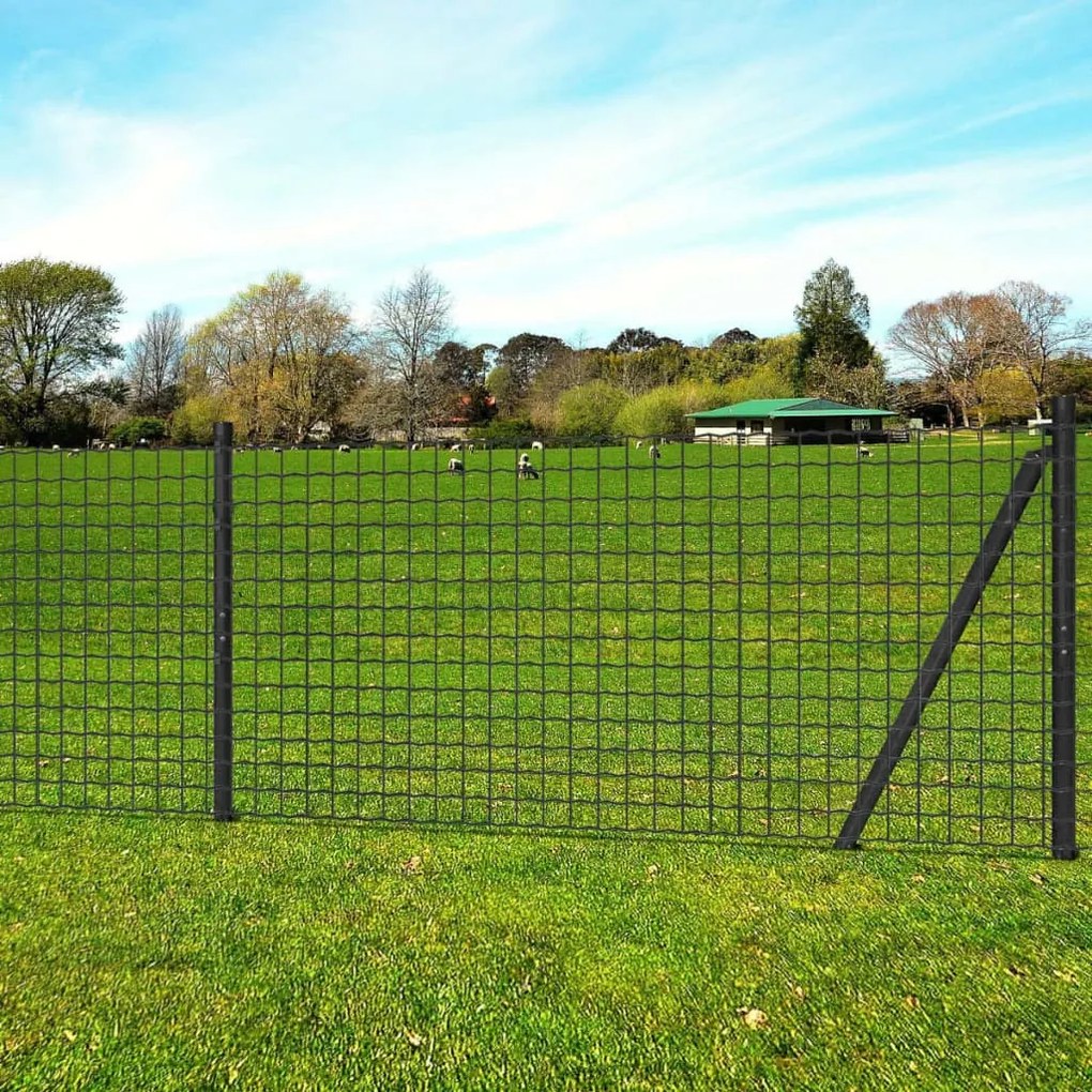Cerca 25x1,2 m aço cinzento