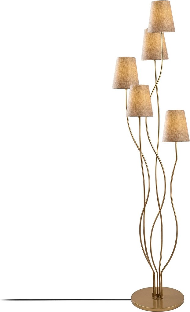 Candeeiro de Chão Bonibon – Dourado e Bege – 44 x 44 x 160 cm