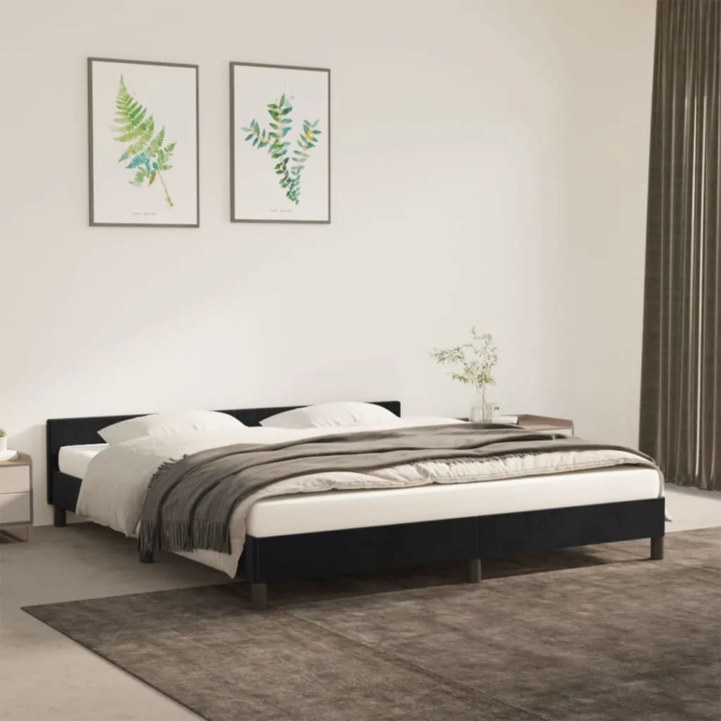 vidaXL Estrutura de cama sem colchão 160x200 cm veludo preto
