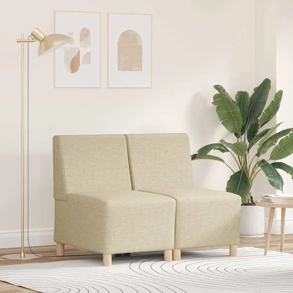 vidaXL Cadeira de Sofá Cinza Claro 55 cm em Tecido 2 pcs Creme