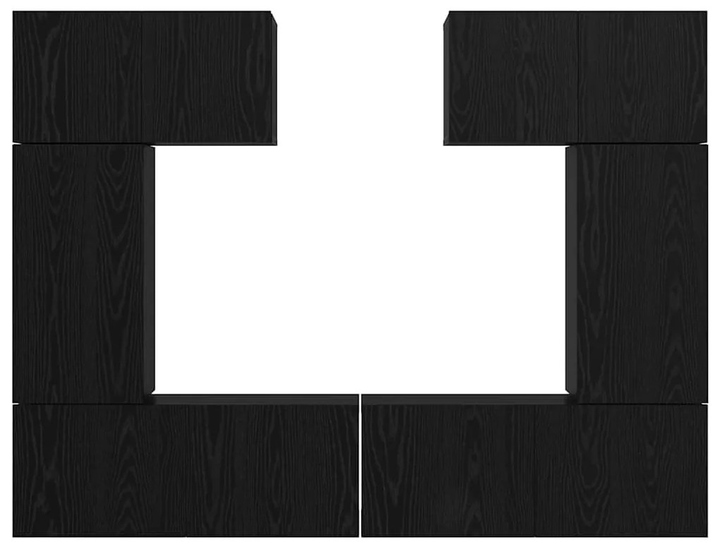 Conjunto de móvel de TV 6 pcs Carvalho preto 80 x 30 x 30 cm
