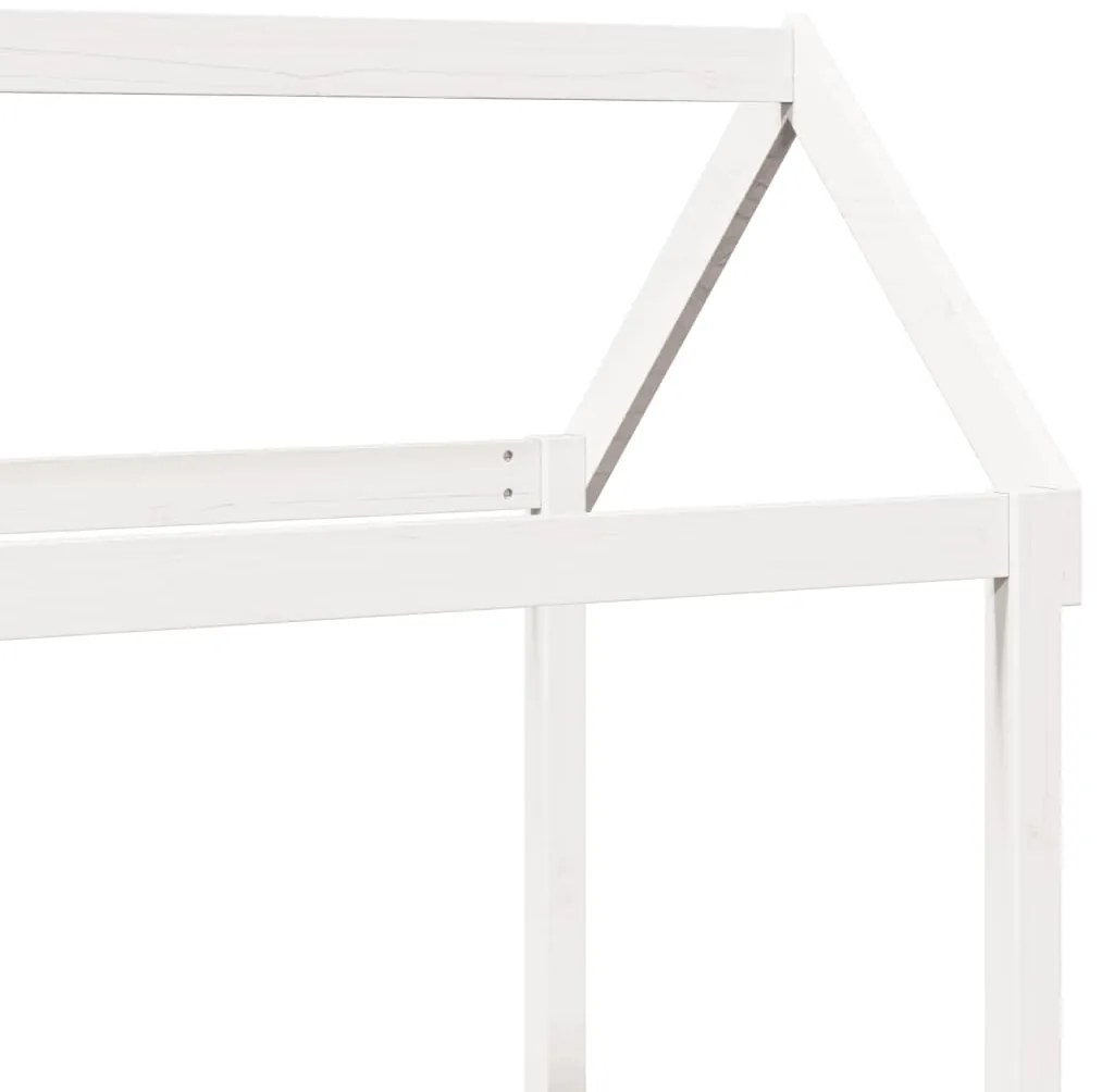 Telhado de cama infantil 98x70x176,5 cm pinho maciço branco