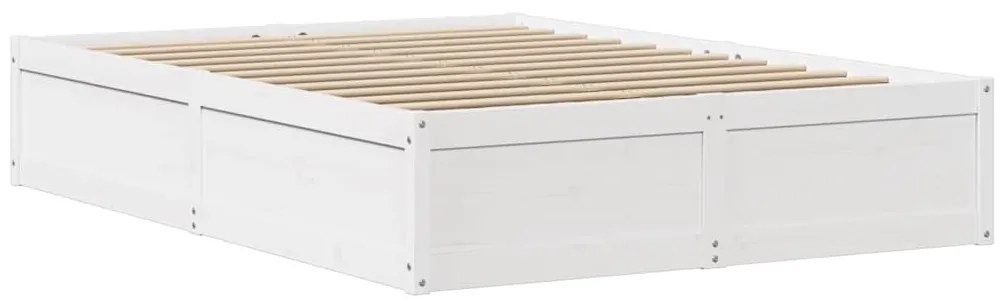 Cama sem colchão 160x200 cm madeira de pinho maciça branco