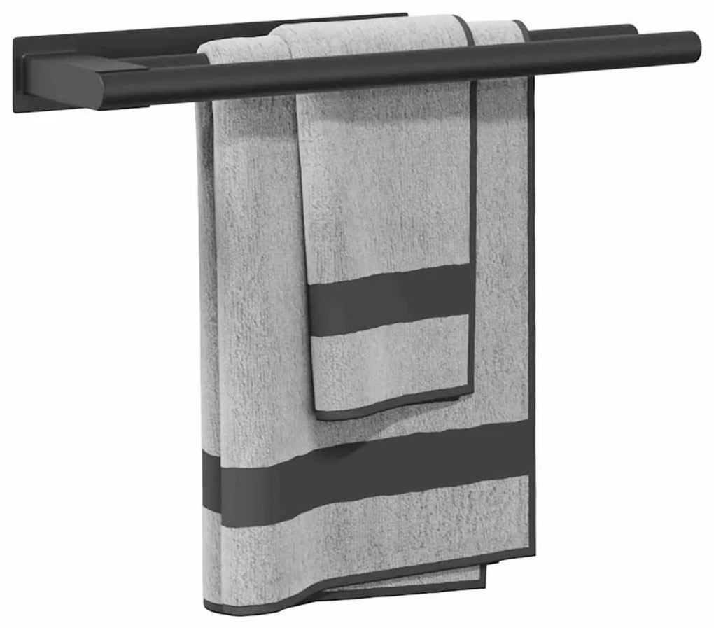 Suporte de Toalha Preto 40 x 9 x 4 cm Aço inoxidável