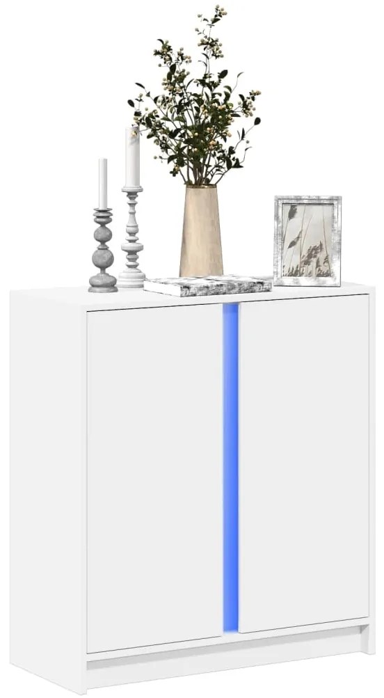 Aparador c/ luzes LED 77x34x85 cm derivados de madeira branco