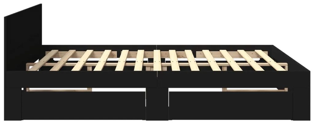 Estrutura cama c/ cabeceira sem colchão 180x200 cm preto