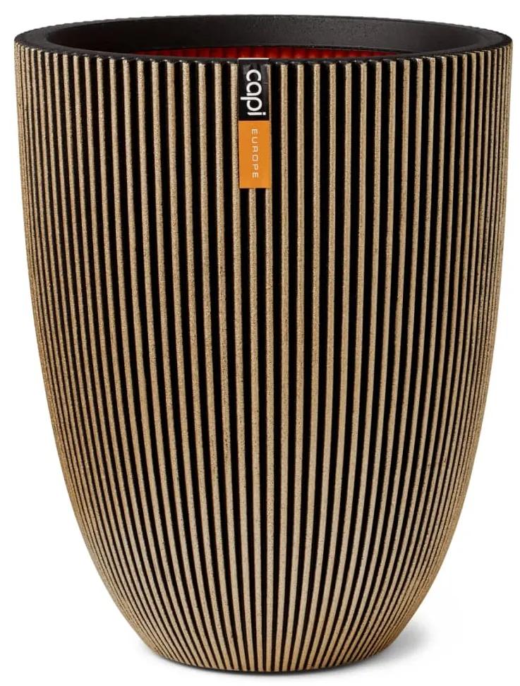 Capi Vaso elegante Groove 34x46 cm preto e dourado