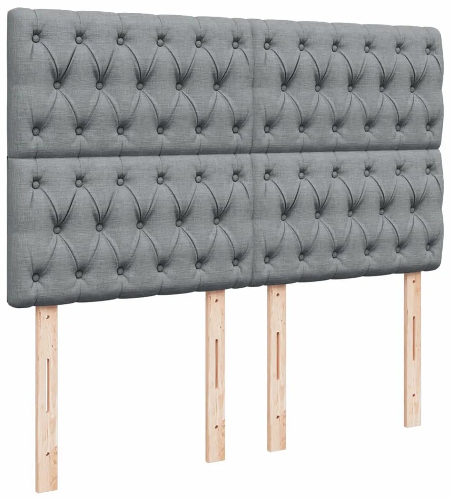 Cama com molas/colchão 140x190 cm tecido cinzento-claro