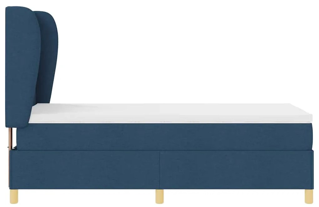 Cama Box Spring vidaXL com Colchão Azul - 100x200 cm