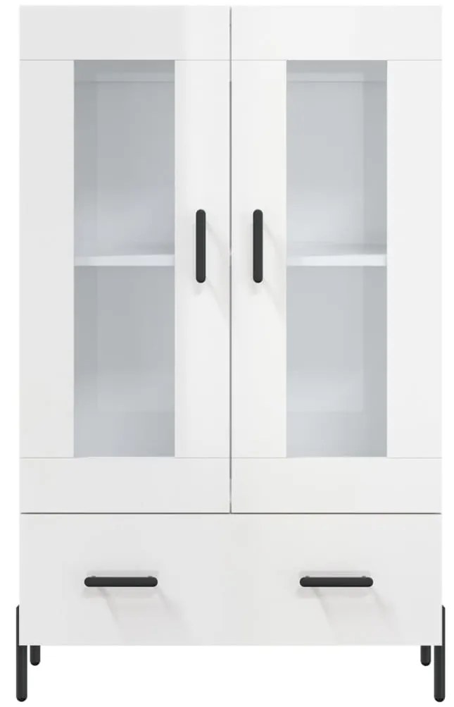 Aparador alto 69,5x31x115 cm derivados madeira branco brilhante
