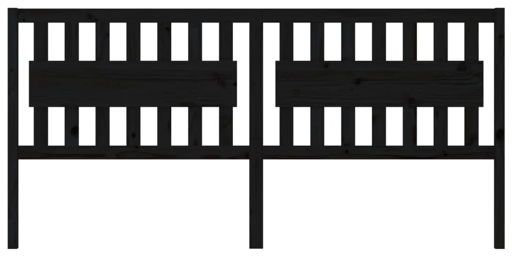 Cabeceira de cama 205,5x4x100 cm pinho maciço preto